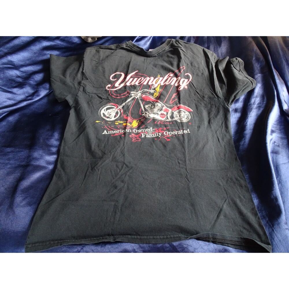 Yuengling Beer Shirt Big Back Motorcycle Graphic Faded Vintage Look Sz Large